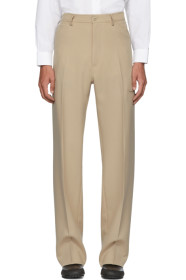 Random Identities - Beige High-Rise Five-Pocket Trousers