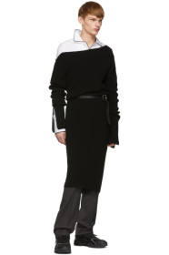 Random Identities - Black Ribbed Off Shoulder Dress