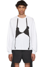 Random Identities - White & Black Knit Bra Long Sleeve T-Shirt