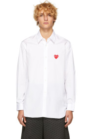 Comme des Garçons Play - ホワイト ハート パッチ シャツ