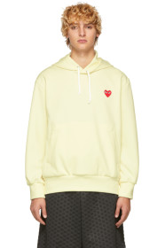 Comme des Garçons Play - Pull à capuche jaune Heart Patch