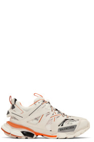 Balenciaga - Off-White & Orange Track Sneakers