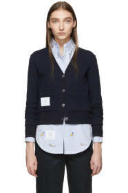 Thom Browne - Navy Classic Stripe Cardigan