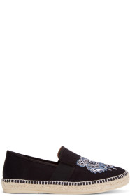 Kenzo - Espadrilles en toile noires Classic Tiger