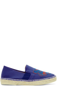 Kenzo - Espadrilles en toile bleues Elastic Tiger