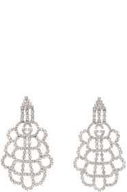 Gucci - Boucles d'oreilles argentées Tennys Crystal Web