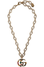 Gucci - Collier doré Crystal Marmont