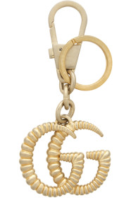 Gucci - Porte-clés doré Rib GG
