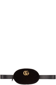 Gucci - Sac-ceinture en velours noir GG Marmont 2.0