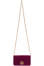Gucci - Sac en velours mauve GG Marmont 2.0