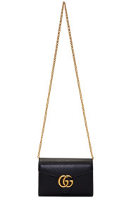 Gucci - Sac portefeuille noir GG Marmont Cellarius
