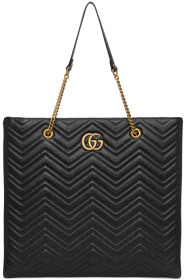 Gucci - 黑色大号 GG Marmont 2.0 托特包