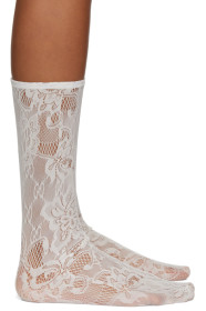Gucci - Chaussettes blanc cassé Blossom GG