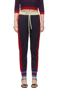 Gucci - Navy Tricolor Stripes Lounge Pants
