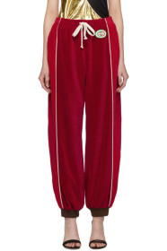 Gucci - Red Chenille Drawstring Lounge Pants