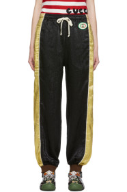 Gucci - Black & Gold Silk Lounge Pants