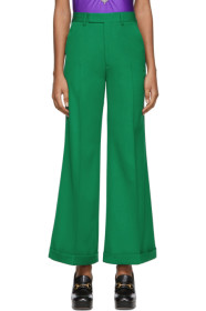 Gucci - Green Wool Ankle Trousers