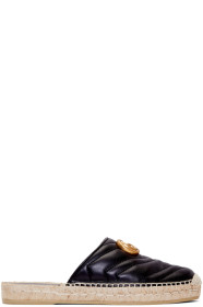 Gucci - Black Leather GG Espadrilles