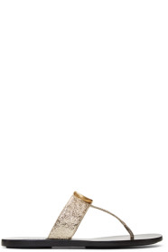 Gucci - Sandales métallisées argentées Marmont