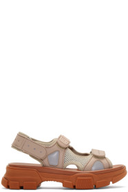 Gucci - Pink & Beige Aguru Chunky Sandals