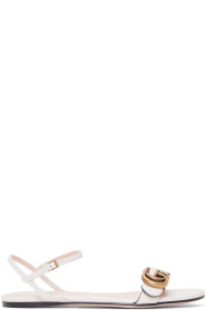 Gucci - Off-White Leather GG Sandals