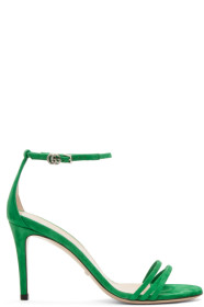 Gucci - Sandales à talons hauts en suède vertes Isle
