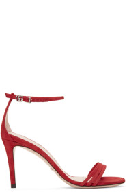 Gucci - Sandales à talons hauts en suède rouges Isle