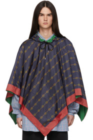 Gucci - Navy Hooded Poncho