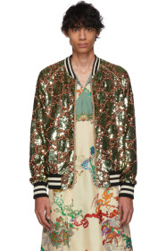 Gucci - Green GG Sequin Bomber Jacket