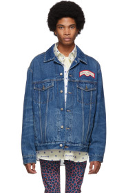 Gucci - Blue Denim Patches Oversized Jacket