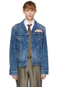 Gucci - Blue Denim Oversize Patches Jacket