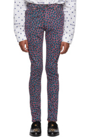 Gucci - Pink & Blue Leopard Skinny Jeans