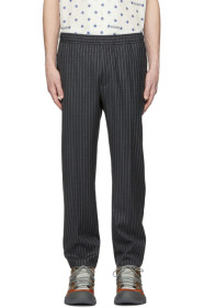 Gucci - Grey Pinstripe Logo Trousers