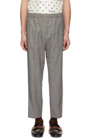 Gucci - Black & White Wool Flannel Trousers