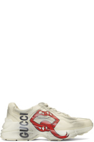 Gucci - White Mouth Print Rhyton Sneakers
