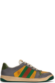 Gucci - Yellow & Grey Screener Sneakers