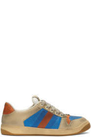 Gucci - Blue & Orange Screener Sneakers