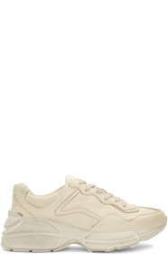 Gucci - White Distressed Rhyton Sneakers
