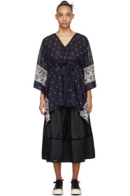 Visvim - Navy Kaftan Bandana Blouse