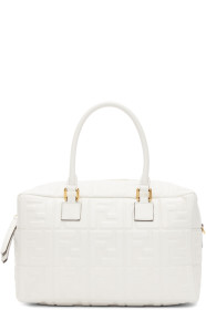 Fendi - White Small 'Forever Fendi' Boston Bag