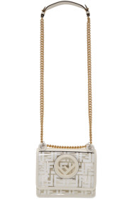 Fendi - Transparent & White Small 'F is Fendi' Kan I Bag