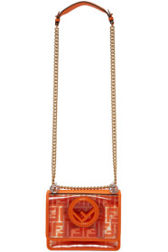 Fendi - Transparent & Orange Small Kan I F Bag