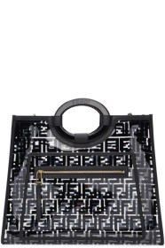 Fendi - 透明 & 黑色中号 Runway PU 托特包