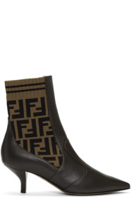 Fendi - 棕色“Forever Fendi” Rockoko 靴