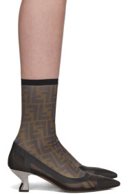 Fendi - Bottes chaussettes en filet noires 'Forever Fendi' Colibrì