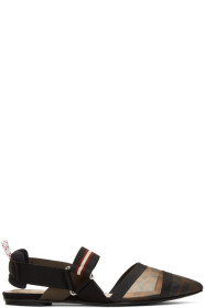 Fendi - Black Mesh Colibrì Slingback Ballerina Flats