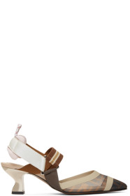 Fendi - Multicolor Mesh Colibrì Slingback Heels