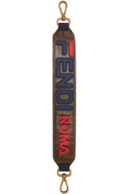 Fendi - Brown & Blue Short 'Fendi Mania' 'Forever Fendi' Bag Strap