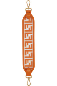 Fendi - Transparent & Orange PU Mini 'Forever Fendi' Strap You Bag Strap