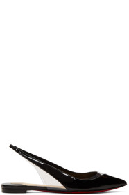 Christian Louboutin - Black Patent V Dec Slingback Ballerina Flats